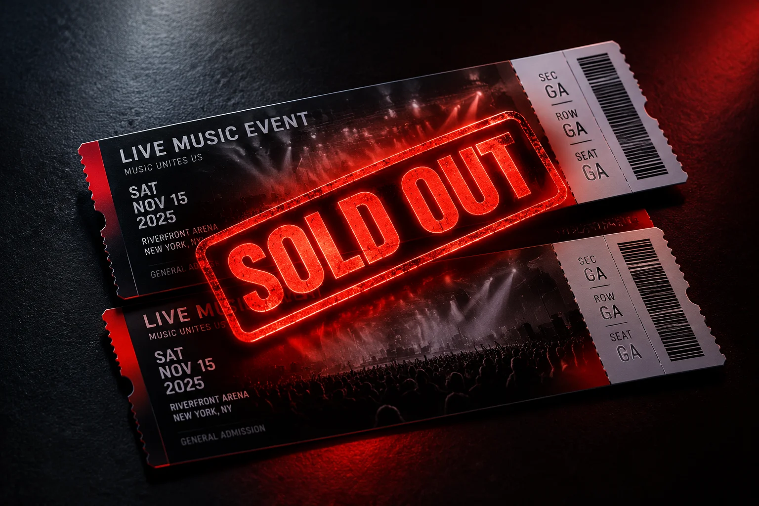 Confirmation de la vente de tous les billets